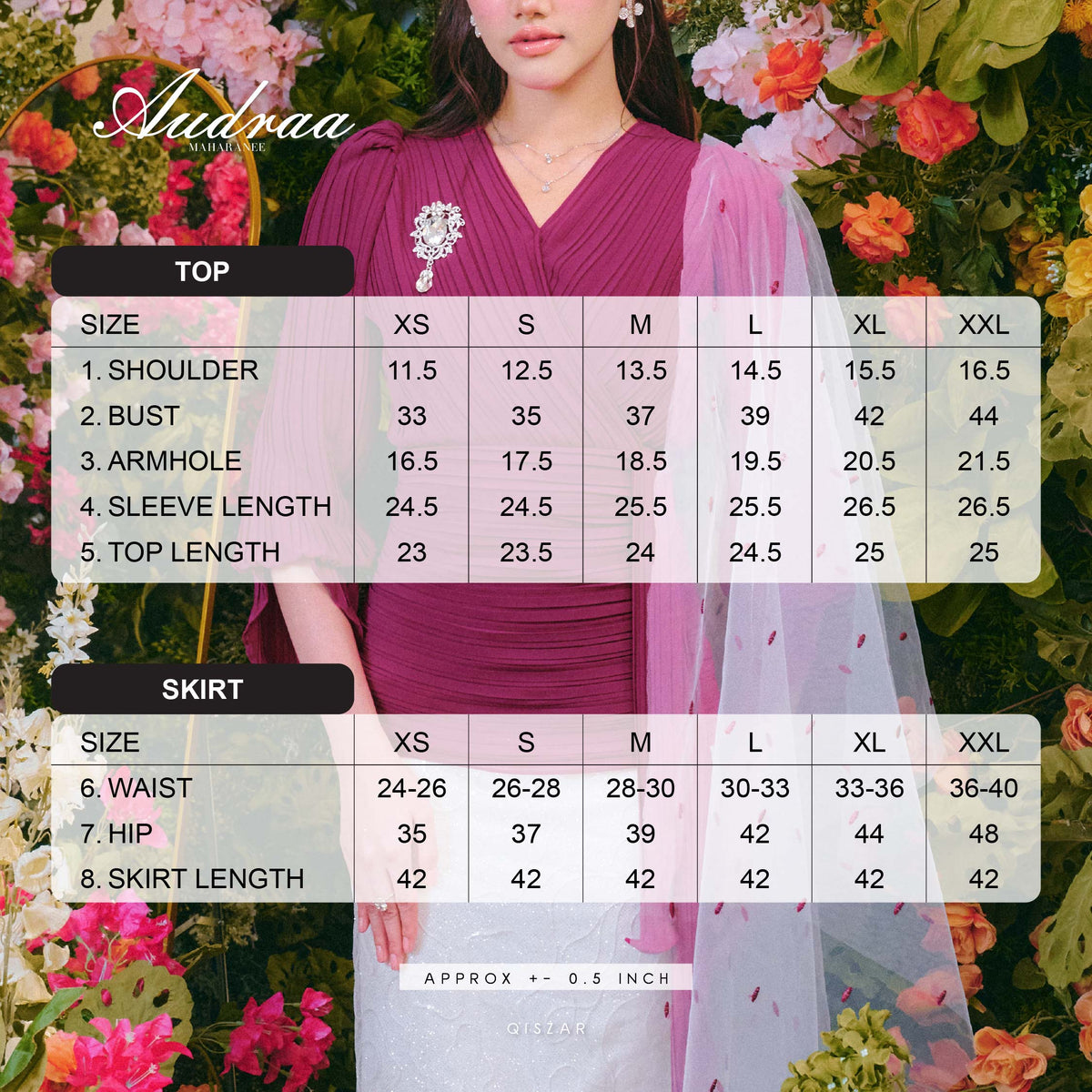 AUDRAA MAHARANEE ( NO SHAWL ) - FUSCHIA – Qiszar
